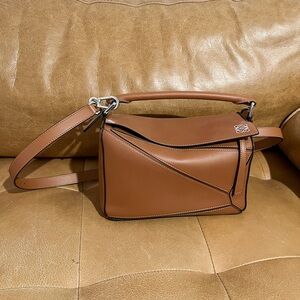 Loewe Tan Small Puzzle Bag in Smooth Calfskin